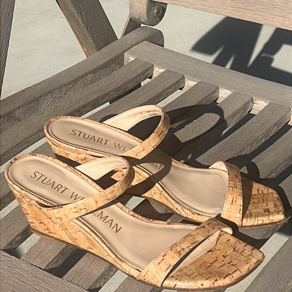 Stuart Weitzman Womens Aleena 50 Wedge Cork Patent Leather size 6 - Picture 3 of 10